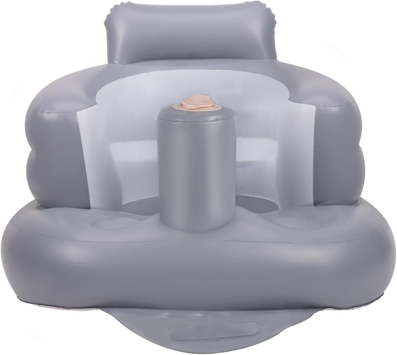 Aufblasbarer Babysitz, aufblasbarer Babystuhl für Babys ab 3 Monaten, aufblasbarer Sommerstuhl mit integrierter Luftpumpe, Baby-Bodensitz zum Sitzenlernen, Spielen, Campen, Orange