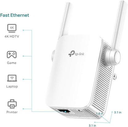 TP-Link N300 WiFi Extender(RE105), WiFi Extenders Signal Booster for Home, Single Band WiFi Range Extender, Internet Booster, Supports Access Point, Wall Plug Design, 2.4Ghz only