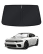 KUST Windshield Sun Shade for 2017-2026 Tesla Model Y/Model 3 Sunshade Accessories (Fit 2025-2026 Model Y Juniper / 2024 Model 3 Highland) Upgraded Foldable Sunshade, Blocks UV Rays Keep Car Cool