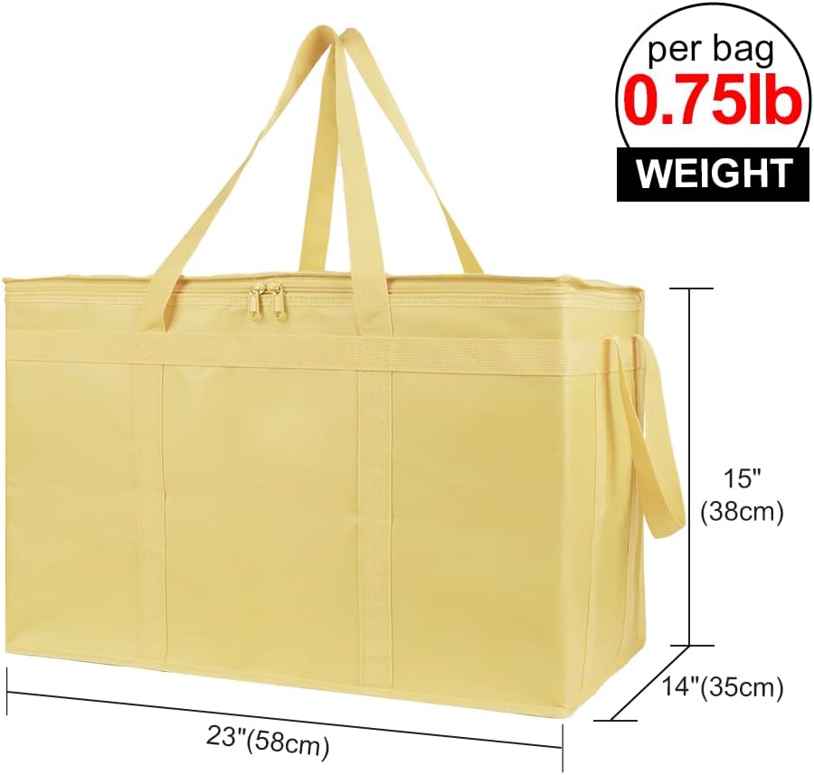 Bodaon Isolierte Essensliefertasche - Warm- & Kalthaltetransporttasche, Catering/Doordash Pizzawärmer, Einkaufstasche, Kühltasche für Partys (Schwarz-Rot, 1 St.), Ideal für den Transport warmer Speisen