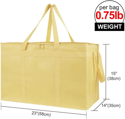 Bodaon Isolierte Essensliefertasche - Warm- & Kalthaltetransporttasche, Catering/Doordash Pizzawärmer, Einkaufstasche, Kühltasche für Partys (Schwarz-Rot, 1 St.), Ideal für den Transport warmer Speisen