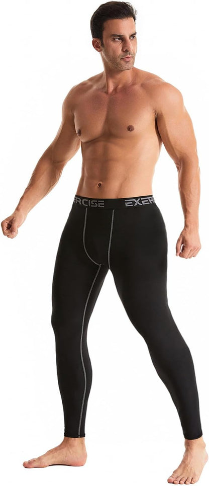 4er-Pack Kompressionshosen für Herren, Leggings, Lauf-Tights, Thermounterwäsche für Basketball und Sport