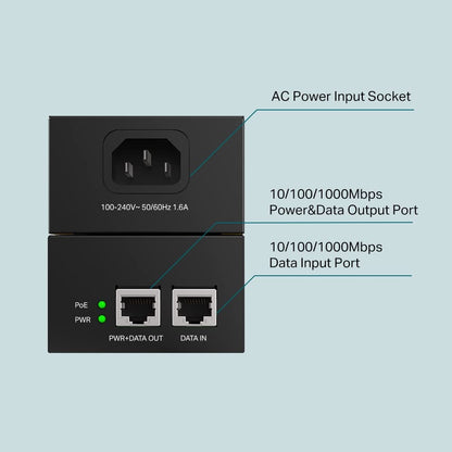 TP-Link Omada 2.5GE PoE+ Injector | Non-PoE to PoE Adapter | 802.3at/af Compliant | Up to 30W | Wall Mountable | Plug&Play | Up to 100m(328 ft) | UL Certified(POE260S)