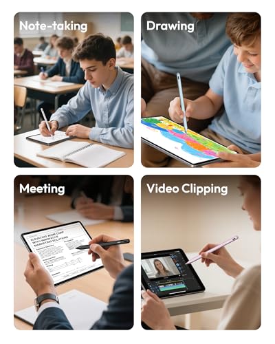 Metapen A8 iPad-Bleistift für Apple iPad 2018-2025, 4 Min. Schnellladung, magnetischer Stylus-Stift für iPad 11/10/9/8/7/6. Generation, iPad-Zubehör für Pro 12.9/11/13-Zoll M4, Air 3/4/5/M2/M3, Mini 5/6. Generation