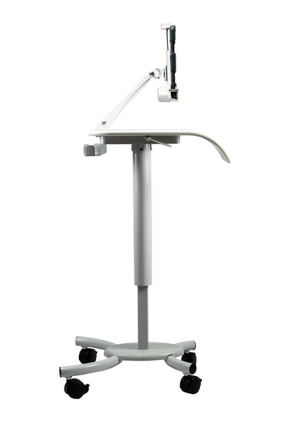 Rolling Medical Workstation – CTA Height Adjustable Mobile Secure Medical Workstation Cart for iPad 10th Gen 10.9" - 7/8/9 Gen 10.2”- Pro 11” - Air 4 - Galaxy Tab S3 - White (QPAD-HRSW)