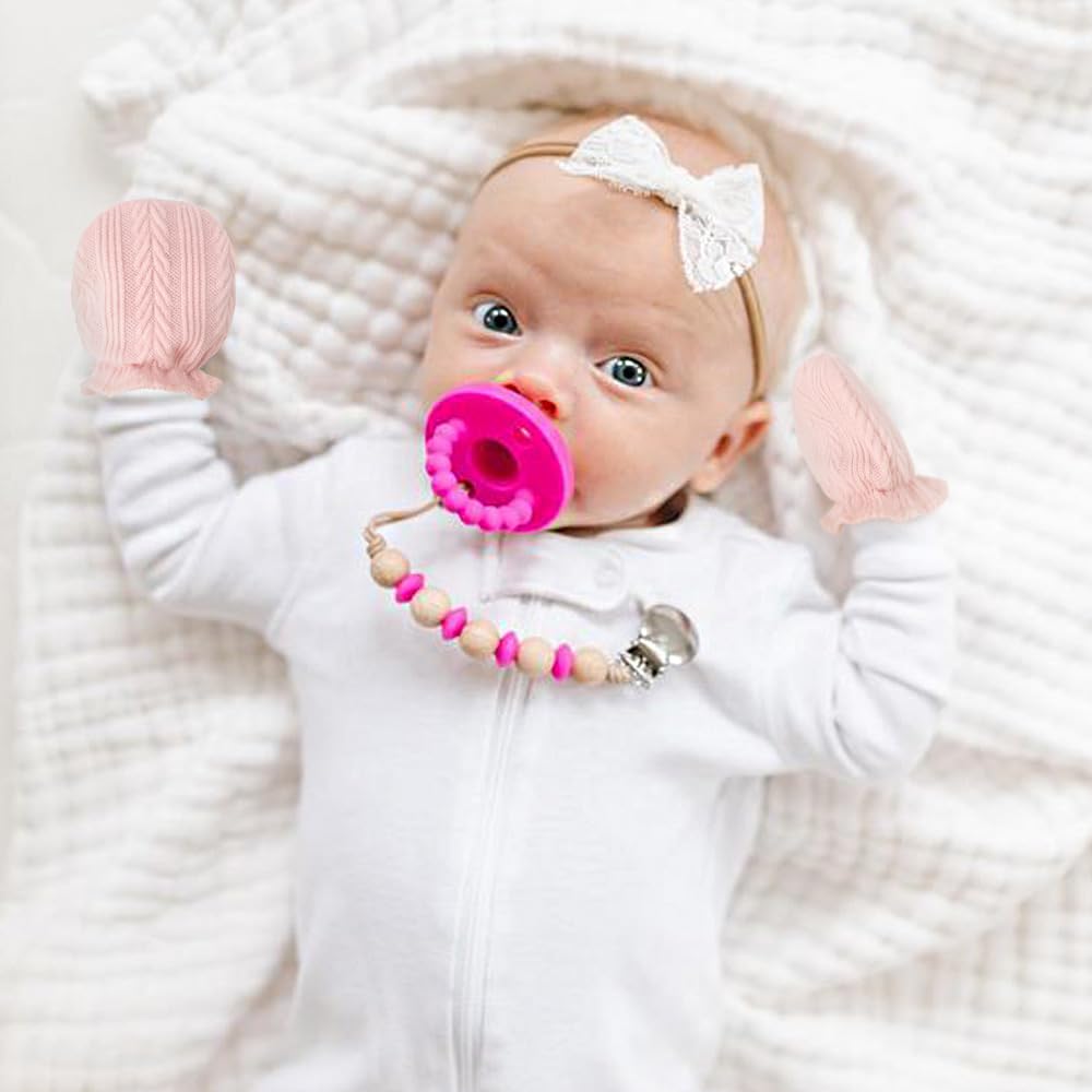 BQUBO Baby Fäustlinge Kratzschutz Handschuhe aus Baumwolle mit elastischem Bündchen Hypoallergen für Neugeborene und Babys von 0-6 Monaten Jungen und Mädchen