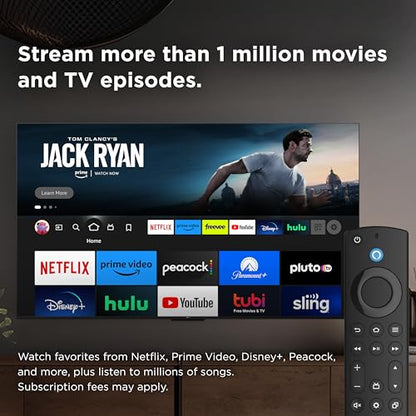 TCL 50 Zoll S4 4K LED Smart TV mit Fire TV (50S450F-CA), Dolby Vision HDR, Dolby Atmos, integriertem Alexa, Apple AirPlay Kompatibilität, UHD Streaming Fernseher, Schwarz
