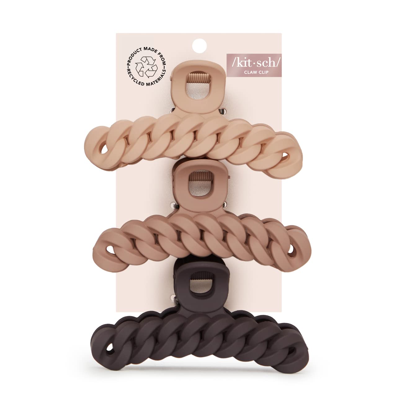 Kitsch Mittelgroße Haarspangen für Damen, starker Halt, Haarclips aus recyceltem Kunststoff für dickes Haar | Ideal für Hochsteckfrisuren, halb offene Frisuren | Ideale Geschenke für Frauen – 2 Stück, Schwarz und Schildpatt