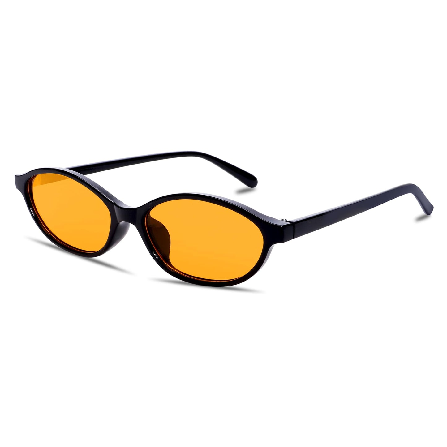 GUVIVI Retro Ovale Sonnenbrille für Damen Chic Cat Eye 90er Jahre Sonnenbrille Leichte Schmale Sonnenbrille Trendiger UV-Schutz Sonnenbrille