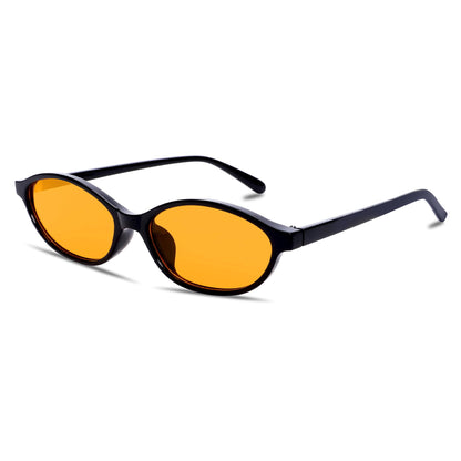 GUVIVI Retro Ovale Sonnenbrille für Damen Chic Cat Eye 90er Jahre Sonnenbrille Leichte Schmale Sonnenbrille Trendiger UV-Schutz Sonnenbrille