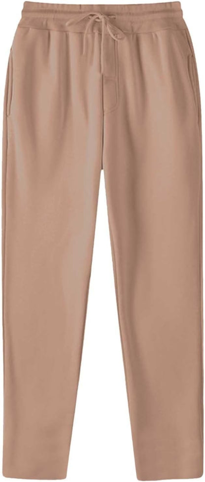Baggy Jogginghose Herren Weites Bein Lässig Fleece Jogger Lounge Gym Athletische Sweathose mit Kordelzug und Taschen
