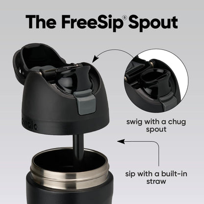 Owala FreeSip Isolierte Edelstahl-Wasserflasche mit Strohhalm für Sport und Reisen, BPA-frei, 710 ml, Shy Marshmallow