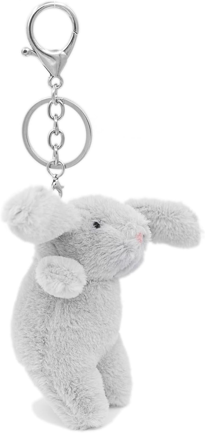Niedlicher Hasen-Plüsch-Schlüsselanhänger für Handtasche, 3,5 Zoll Mini-Kaninchen-Schlüsselanhänger für Rucksack, Handtaschen-Anhänger, Geschenk für Mädchen und Frauen