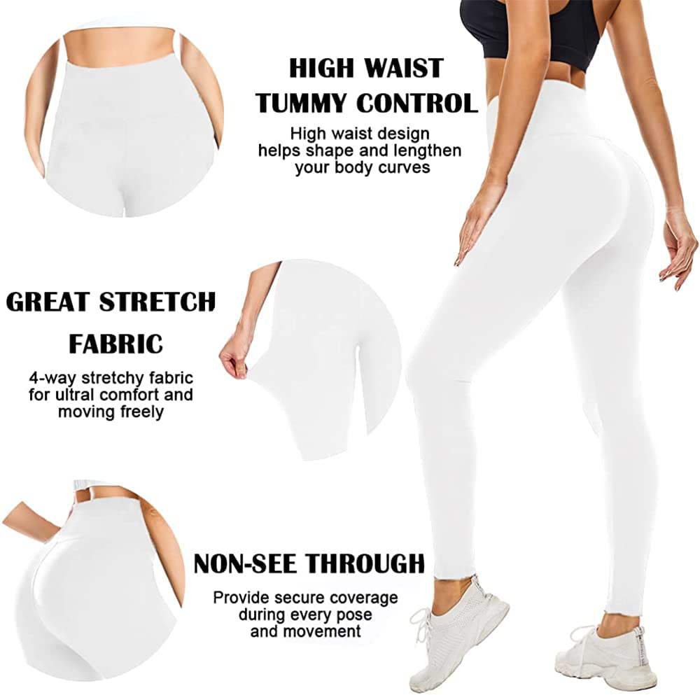 we fleece High Waisted Leggings for Women-Womens Black Workout Leggings Running Tummy Control Compression Pants