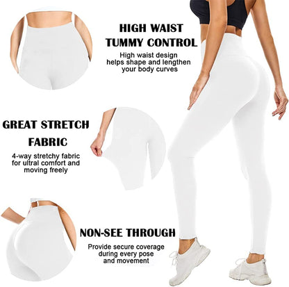 we fleece High Waisted Leggings for Women-Womens Black Workout Leggings Running Tummy Control Compression Pants