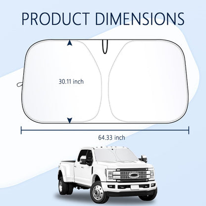 300T Thickened Automotive Glass Sunshade and Comes with Storage Bag,Keep Car Interior Cool,Universal Windshield Sun Shade Fit for Cars,Trucks,SUVs (L: 57.08 * 31.5 inch)
