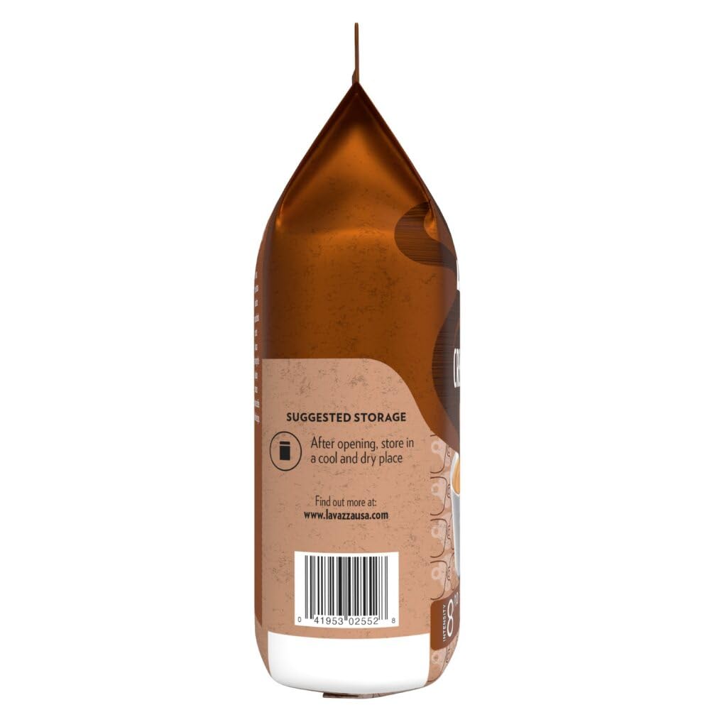 Lavazza Crema E Aroma Ganze Kaffeebohnen, 1 kg Packung, Ausgewogene mittlere Röstung mit intensivem, erdigem Geschmack und lang anhaltender Crema, GMO-frei
