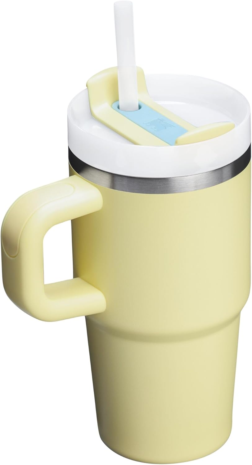 Vaso Stanley Quencher H2.0 con asa y pajita de 40 oz | Tapa Flowstate de 3 posiciones | Compatible con portavasos para viajes | Vaso térmico de acero inoxidable | Sin BPA | Arándano