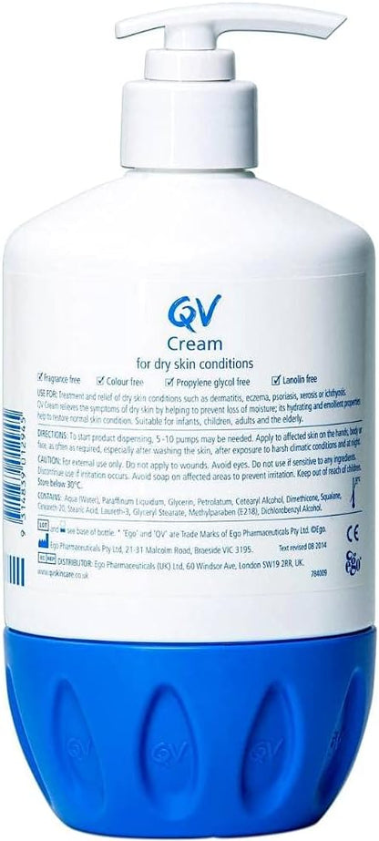 QV Intensive Cream 500g - Low Irritant Formulation - Fragrance, Lanolin, Propylene Glycol and Color Free - Non-Comedogenic - Vegan Friendly - For External Use Only - SKU (11372)