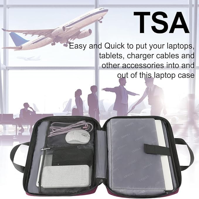 Funda para portátil Ytonet, bolsa para portátil TSA de 15.6 pulgadas, funda para portátil resistente al agua, bolsa de transporte para ordenador compatible con portátiles Lenovo, HP, Dell, Asus, regalos para hombres y mujeres, gris
