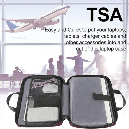 Funda para portátil Ytonet, bolsa para portátil TSA de 15.6 pulgadas, funda para portátil resistente al agua, bolsa de transporte para ordenador compatible con portátiles Lenovo, HP, Dell, Asus, regalos para hombres y mujeres, gris