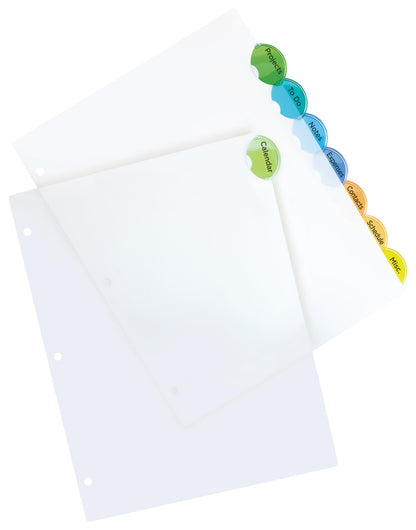 Avery Insertable Style Edge Plastic Dividers for 3 Ring Binders, 5-Tab Sets, Multicolor, 24 Sets, 120 Divider Tabs (11200)