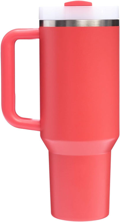 Vaso Stanley Quencher H2.0 con asa y pajita de 40 oz | Tapa Flowstate de 3 posiciones | Compatible con portavasos para viajes | Vaso térmico de acero inoxidable | Sin BPA | Arándano