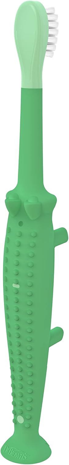 Dr.-Brown's-Trainingszahnbürste-für-Babys-und-Kleinkinder,-weich-für-die-ersten-Zähne,-Giraffe,-BPA-frei,-0-3-Jahre
