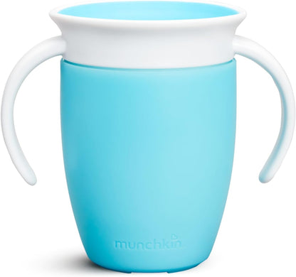 Munchkin Miracle 360˚ Trainer Sippy Cup with Handles, Spill Proof, 7 Ounce, Blue, 1 Pack