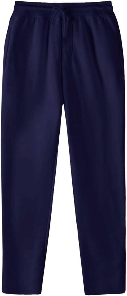 Baggy Jogginghose Herren Weites Bein Lässig Fleece Jogger Lounge Gym Athletische Sweathose mit Kordelzug und Taschen