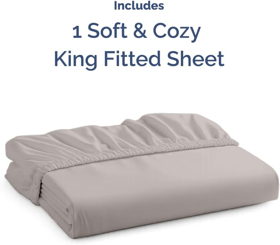 Spannbetttuch King-Size – Einzelnes Spannbetttuch unten – Ultraweiche Hotel-Luxus-Bettwäsche mit 20-40 cm tiefen Taschen – Atmungsaktiv, kühlend & knitterfrei – Pflegeleicht, farb- & schrumpffest – Weiß