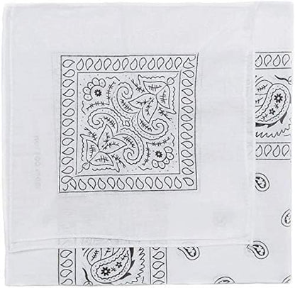 BOOLAVARD 1er, 6er, 9er oder 12er Pack Cowboy-Bandanas mit original Paisley-Muster (Schwarz)