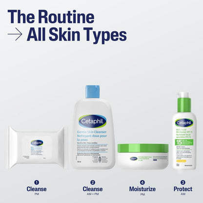 Cetaphil Sanfte Make-up Entferner-Tücher mit Aloe Vera, Kamille und Grünem Tee – Parfümfrei, Reizlindernd, Parabenfrei – Für alle Hauttypen, 25 Stück