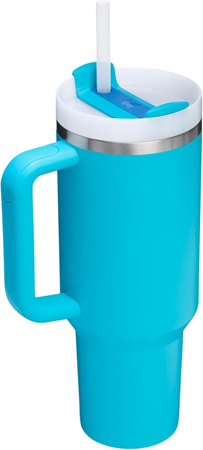 Vaso Stanley Quencher H2.0 con asa y pajita de 40 oz | Tapa Flowstate de 3 posiciones | Compatible con portavasos para viajes | Vaso térmico de acero inoxidable | Sin BPA | Arándano