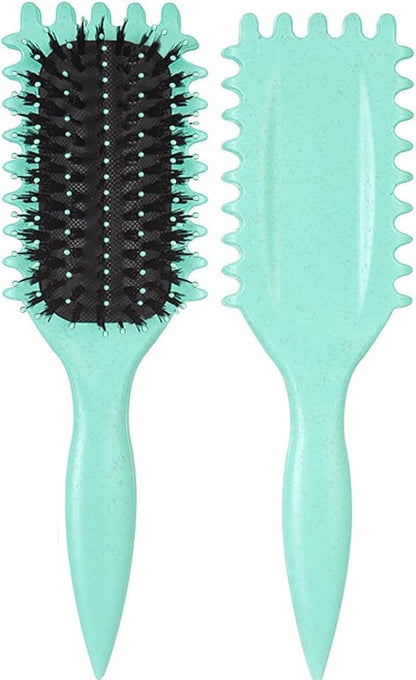 Urbeokr Curl Defining Brush, 2024 Newest Boar Bristle Styling Tool for Curly Hair, Shaping & Defining Curls for Women (Green 1PCS)