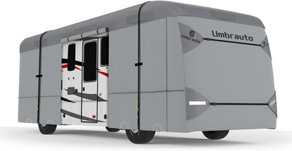 Umbrauto Class C RV Cover Fits 29-32’, Class C Motorhome Camper Cover, Heavy Duty 7 Layers Top Windproof Breathable RV Cover with 3Pcs Extra Straps, Adhesive Repair Patches, 6 Gutter Covers