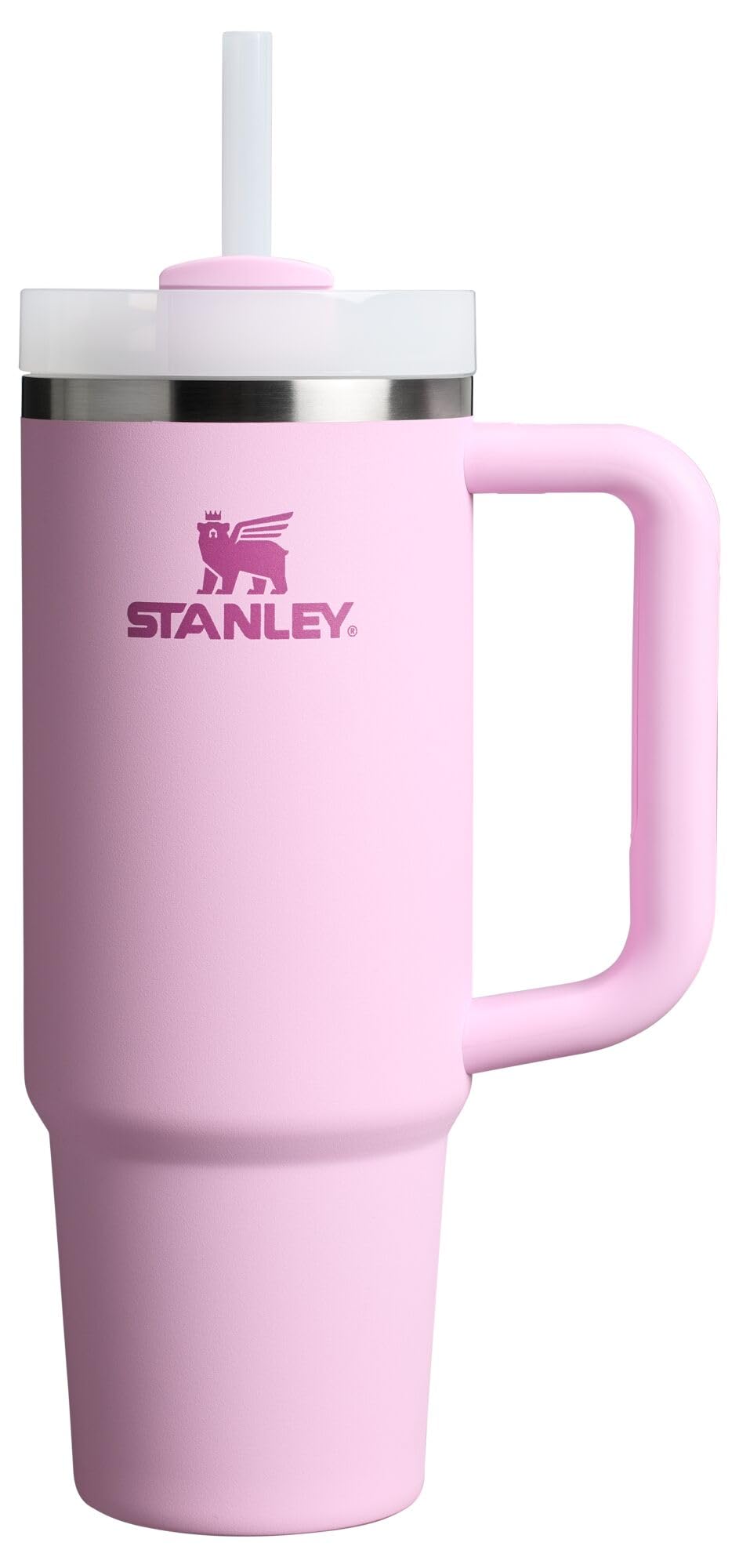 Stanley Quencher H2.0 Tumbler with Handle and Straw 40 oz | Flowstate 3-Position Lid | Cup Holder Compatible for Travel | Insulated Stainless Steel Cup | BPA-Free | Almond Rose