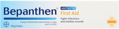 Bepanthen First Aid Cream for Effective for the Treatment and Prevention of Infection in Minor Cuts, Wounds, Abrasions, Insect Bites And Minor Burns, 100 g