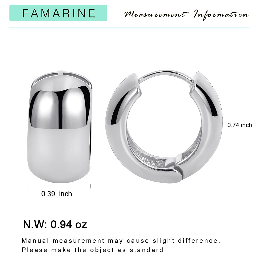 FAMARINE Gold Chunky Creolen für Damen, 0,8 Zoll Gold Creolen Huggie Ohrringe für Herren