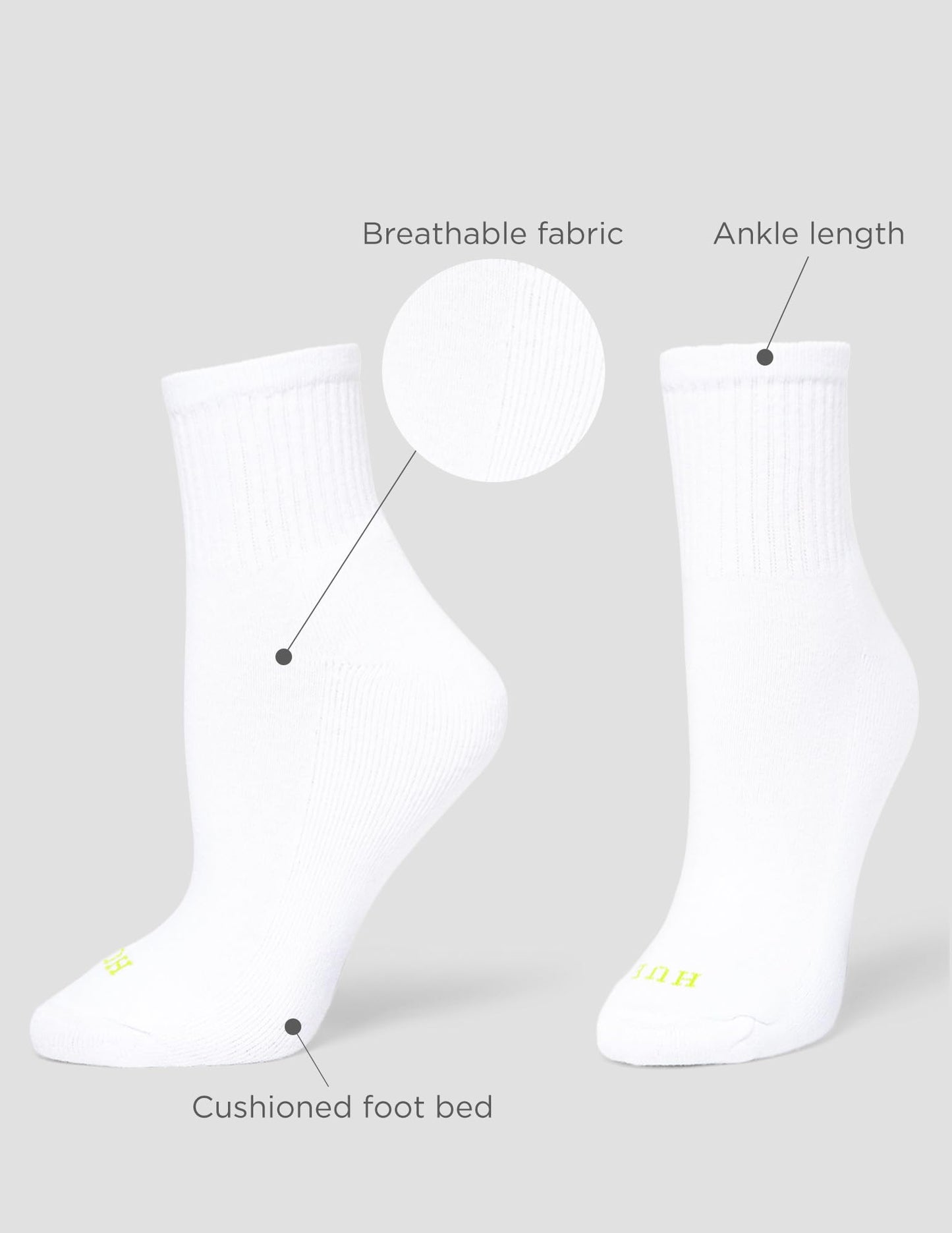Hue Damen Mini-Crew-Socken, 6er-Pack, Weiß, Einheitsgröße