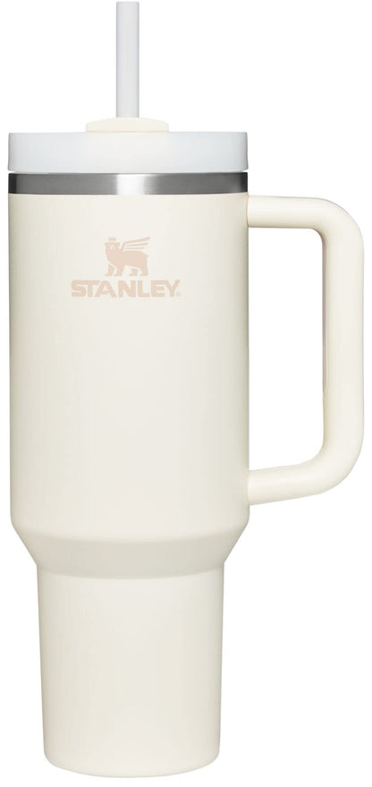 Stanley Quencher H2.0 Tumbler with Handle and Straw 40 oz | Flowstate 3-Position Lid | Cup Holder Compatible for Travel | Insulated Stainless Steel Cup | BPA-Free | Almond Rose