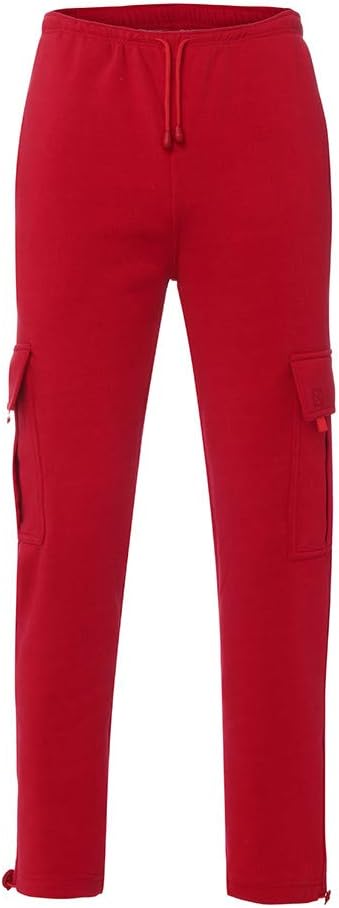 Herren Fleece Cargo Hose Dicke Sweatpants Freizeithose Loose Sports Jogginghose mit Taschen