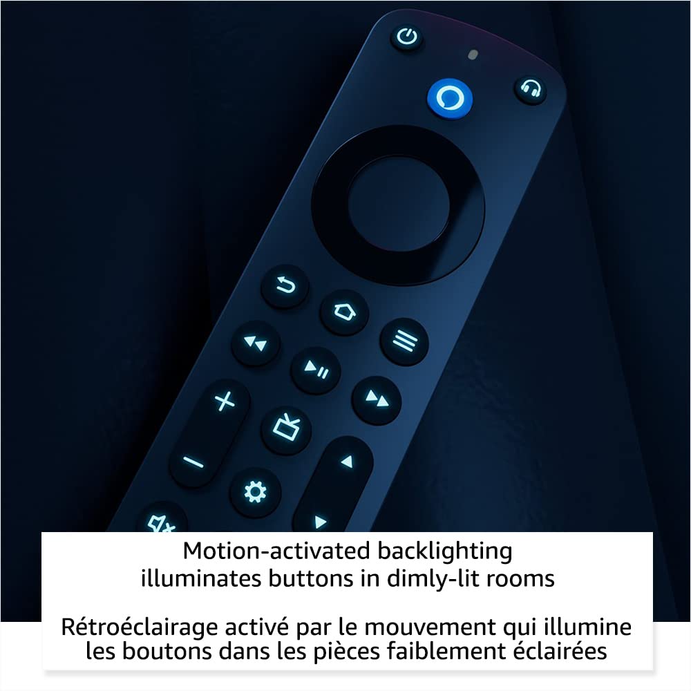 Amazon Fire TV Alexa Voice Remote Pro (neuestes Modell), mit Remote Finder, TV-Steuerung und beleuchteten Tasten (erfordert ein kompatibles Fire TV-Gerät)