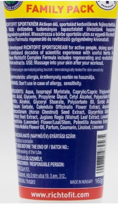 Sport Massage Cream (Pack of 12) – Natural Herbal Muscle Care for Warm-Up & Recovery – Enriched with 7 Plant Extracts – 12 x 5.6 oz (160g)