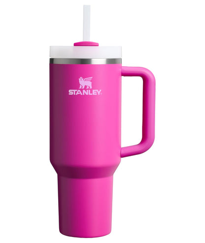Stanley Quencher H2.0 Tumbler with Handle and Straw 40 oz | Flowstate 3-Position Lid | Cup Holder Compatible for Travel | Insulated Stainless Steel Cup | BPA-Free | Almond Rose