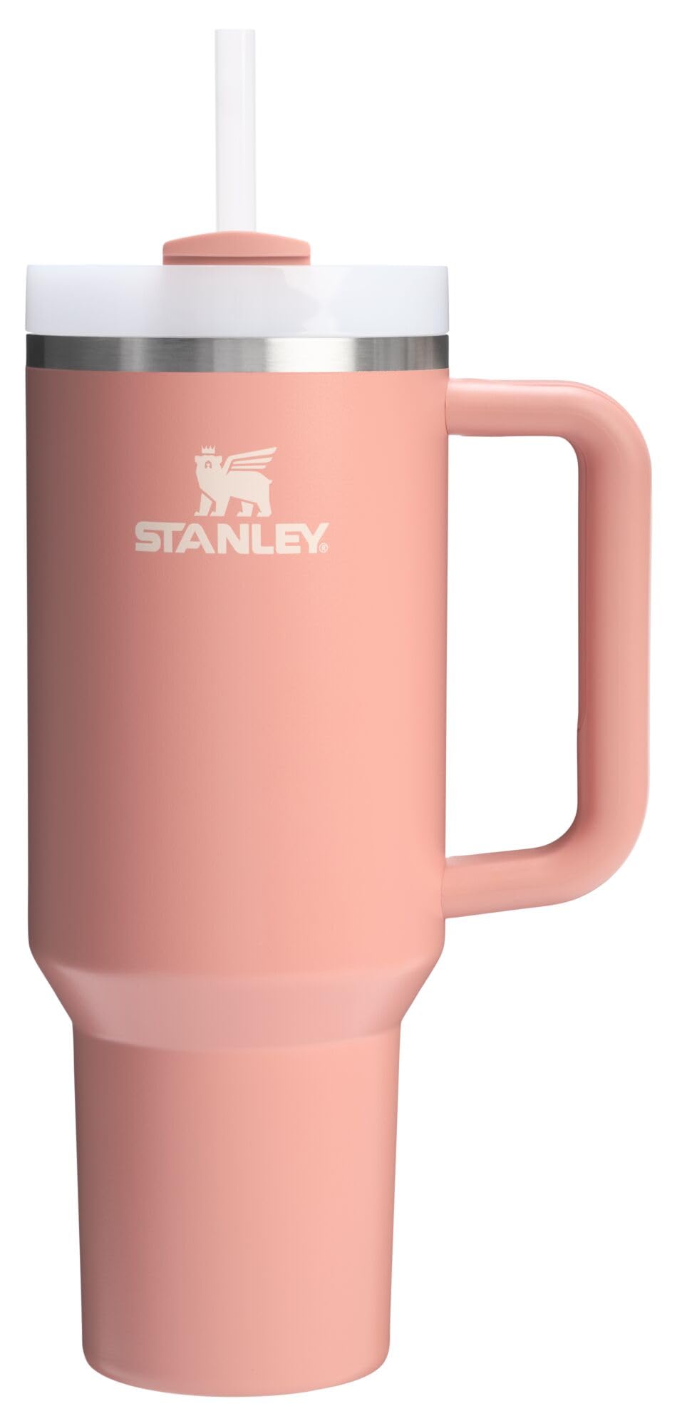 Stanley Quencher H2.0 Tumbler with Handle and Straw 40 oz | Flowstate 3-Position Lid | Cup Holder Compatible for Travel | Insulated Stainless Steel Cup | BPA-Free | Almond Rose