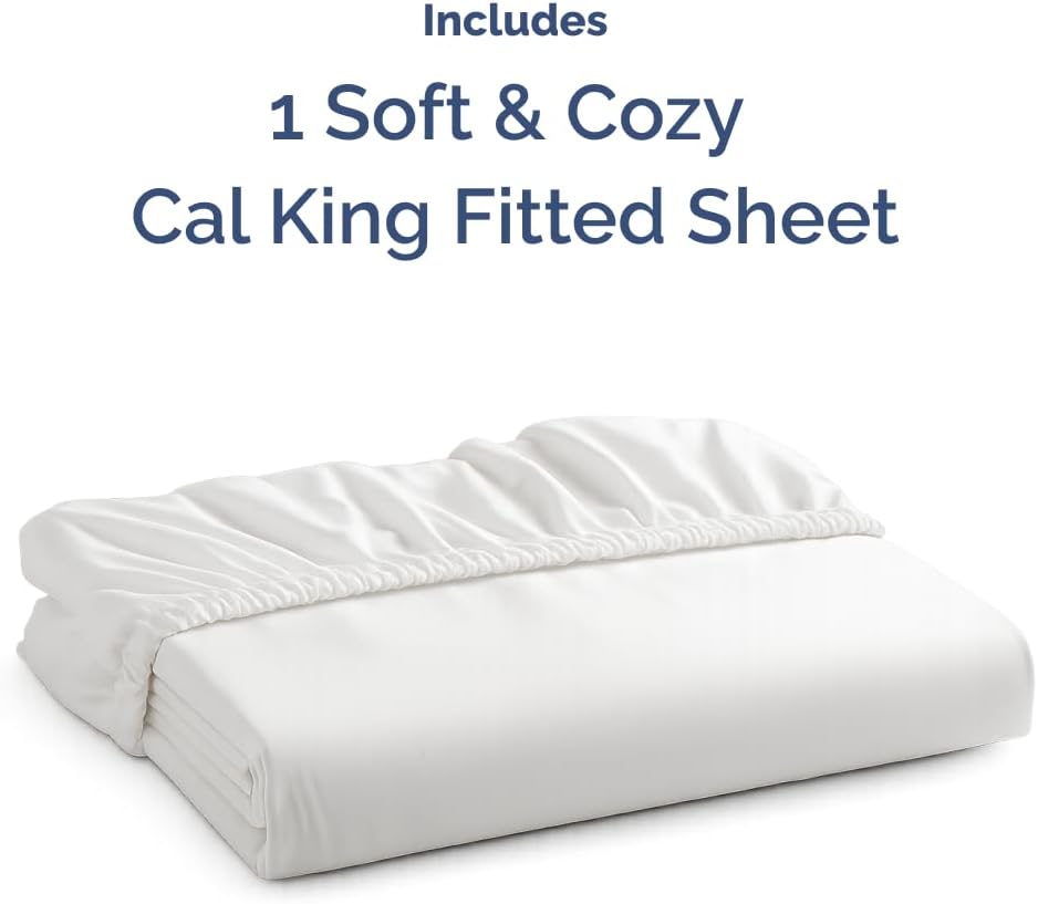 Spannbetttuch King-Size – Einzelnes Spannbetttuch unten – Ultraweiche Hotel-Luxus-Bettwäsche mit 20-40 cm tiefen Taschen – Atmungsaktiv, kühlend & knitterfrei – Pflegeleicht, farb- & schrumpffest – Weiß