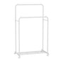 SONGMICS Clothes Rack with Wheels, Clothing Rack for Hanging Clothes, 25.4 mm Metal Garment Rack with Dense Mesh Storage Shelf, 110 lb Load Capacity, 2 Brakes, Black UHSR25BK