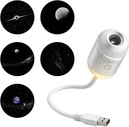 2-in-1 Galaxy Projector Night Light, USB Star Projector with Adjustable Brightness, Mini Galaxy Light Projector for Bedroom Ceiling Wall Room Decor (24 Projection Films)