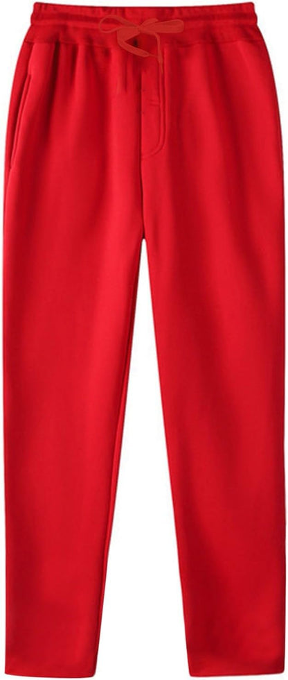 Baggy Jogginghose Herren Weites Bein Lässig Fleece Jogger Lounge Gym Athletische Sweathose mit Kordelzug und Taschen